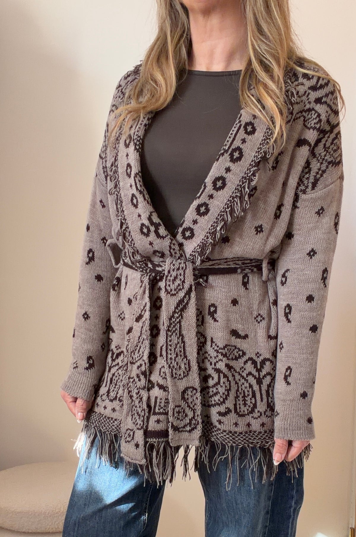 GILET BANDANA TAUPE