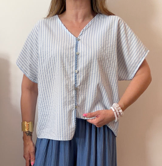 BLOUSE MARTINE BLEUE