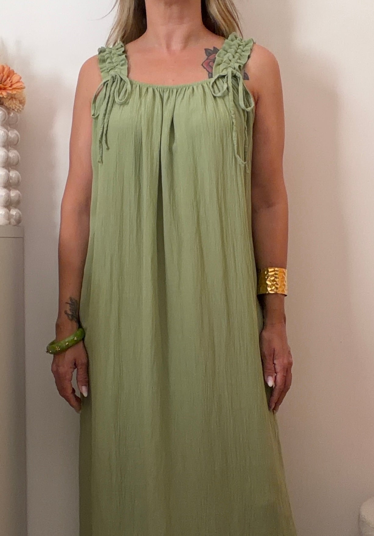 ROBE CAMILLE PISTACHE