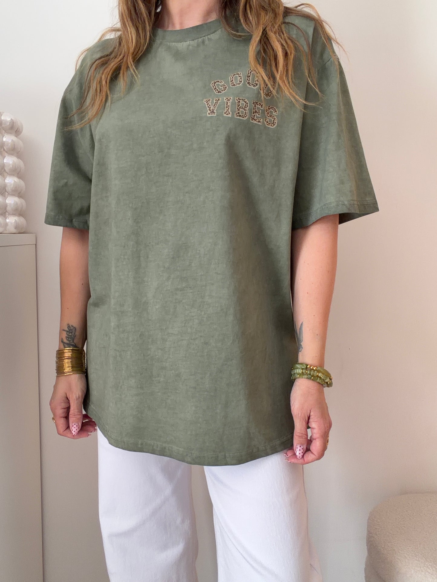 TEE-SHIRT GOOD VIBES KAKI