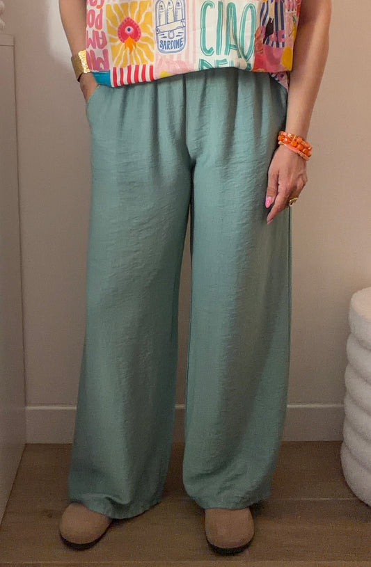 PANTALON PABLO VERT CELADON