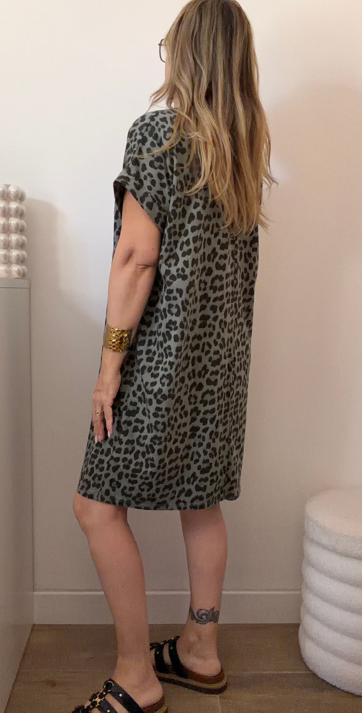 ROBE LÉOPARD KAKI