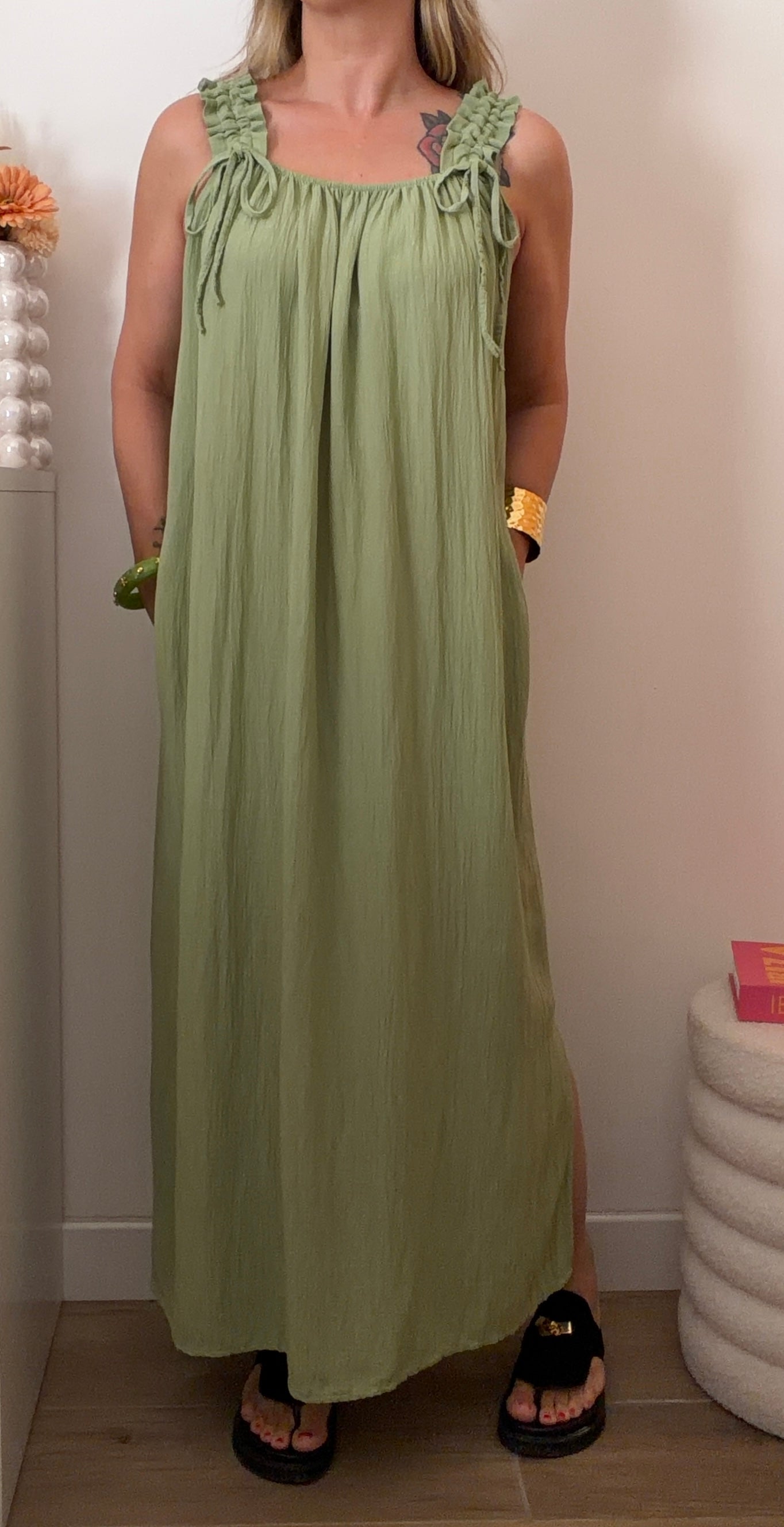 ROBE CAMILLE PISTACHE