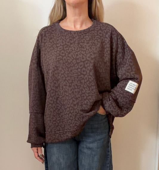 SWEAT LÉOPARD CHOCO