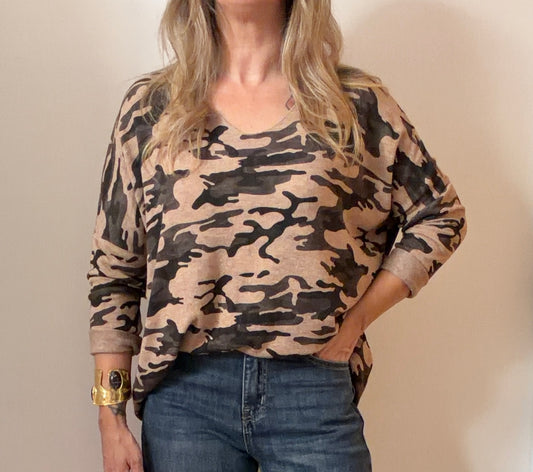 PULL CAMOUFLAGE CAMEL (réassort dimanche 4/10 10h)