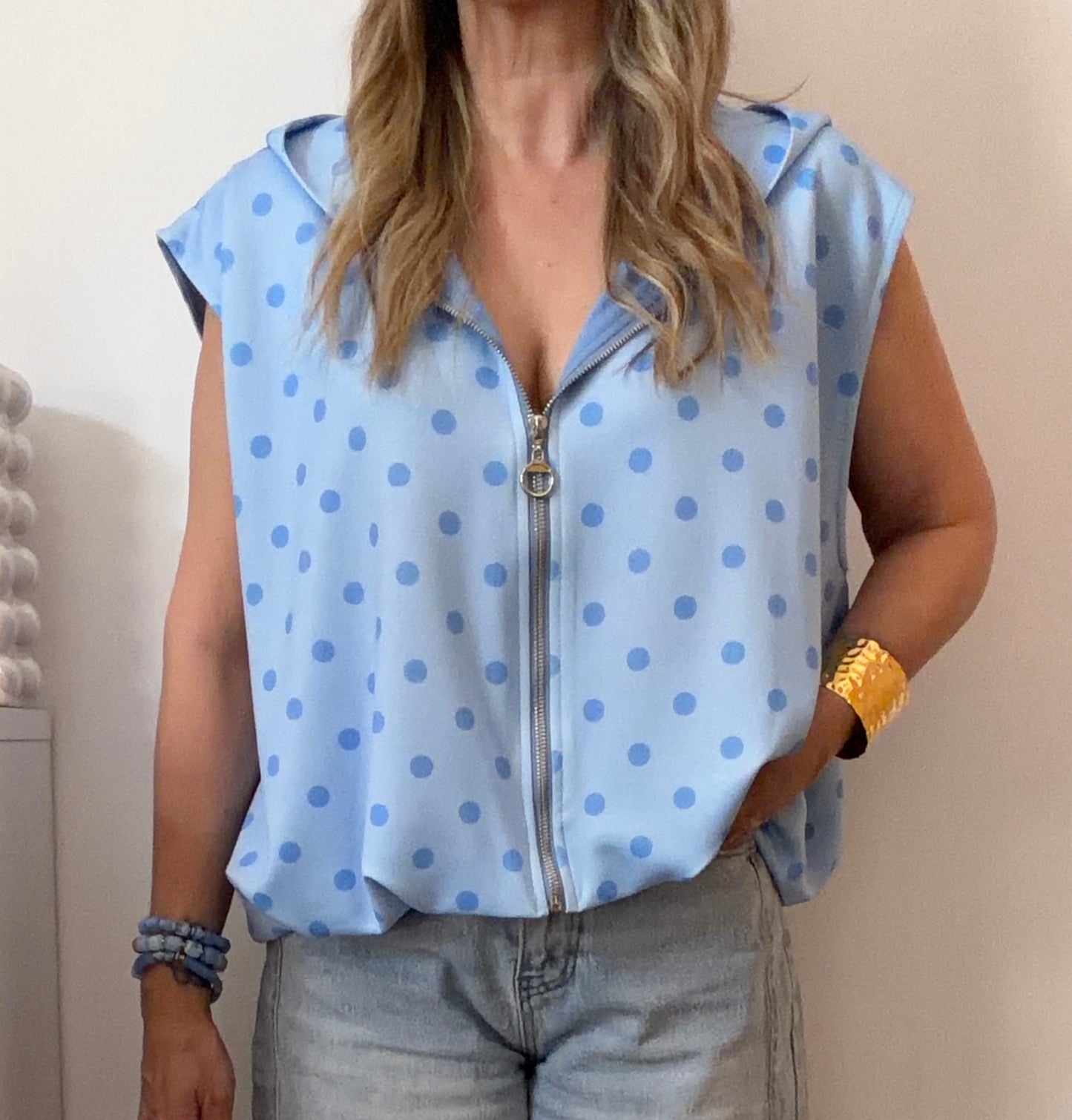 DÉBARDEUR VESTE POUS BLEU