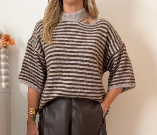 PULL LORENE RAYÉ CHOCO