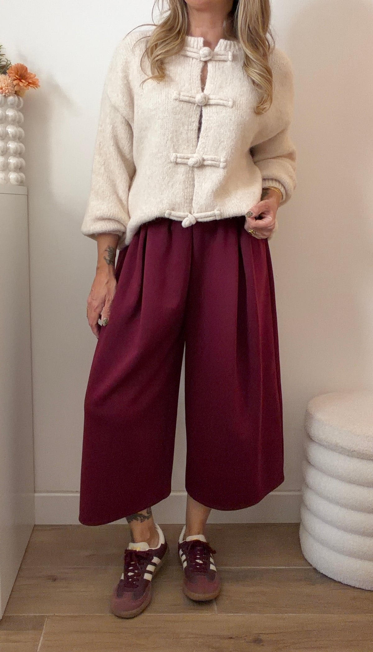 PANTALON JOGG 7/8eme BORDEAUX