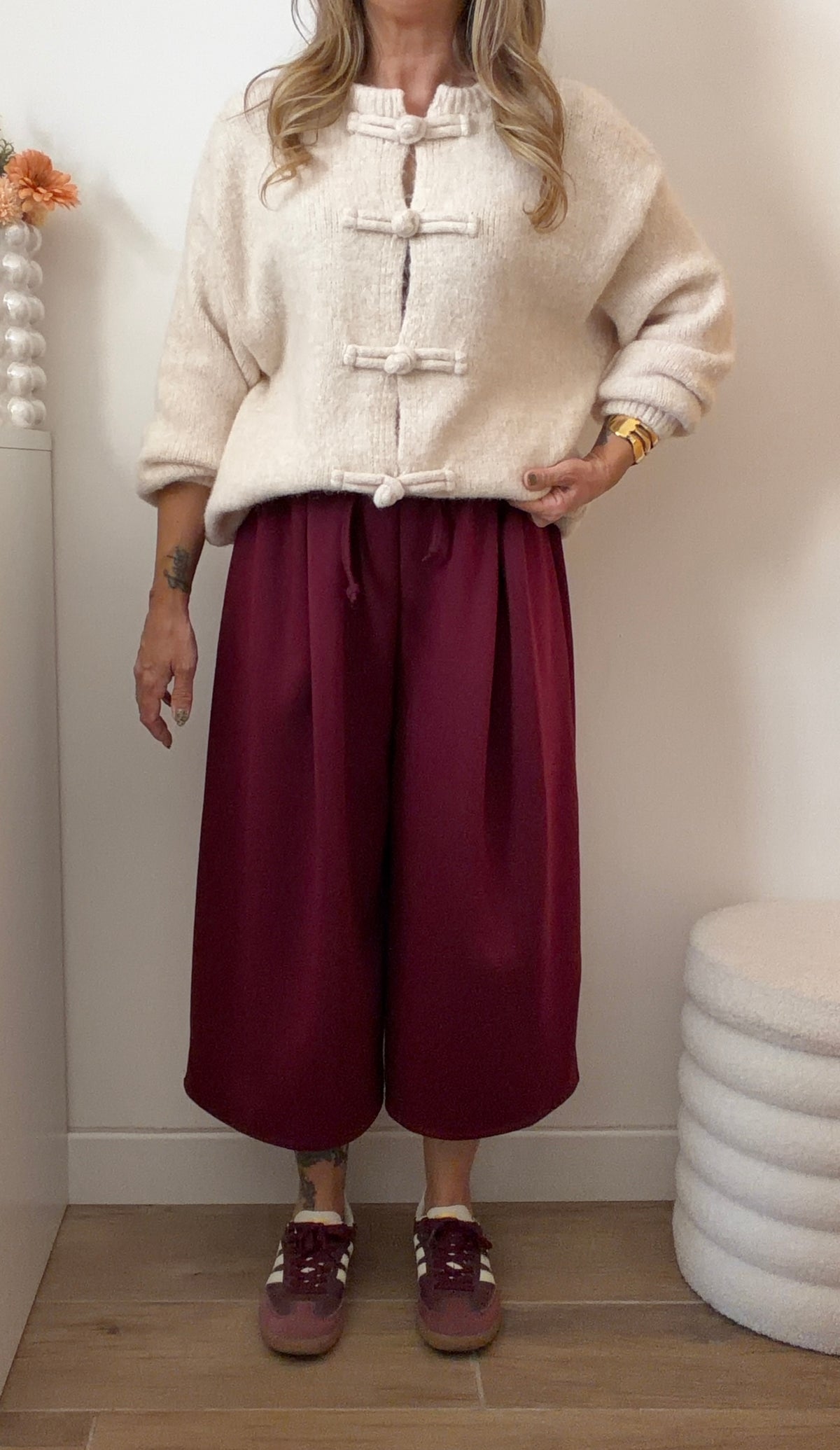 PANTALON JOGG 7/8eme BORDEAUX