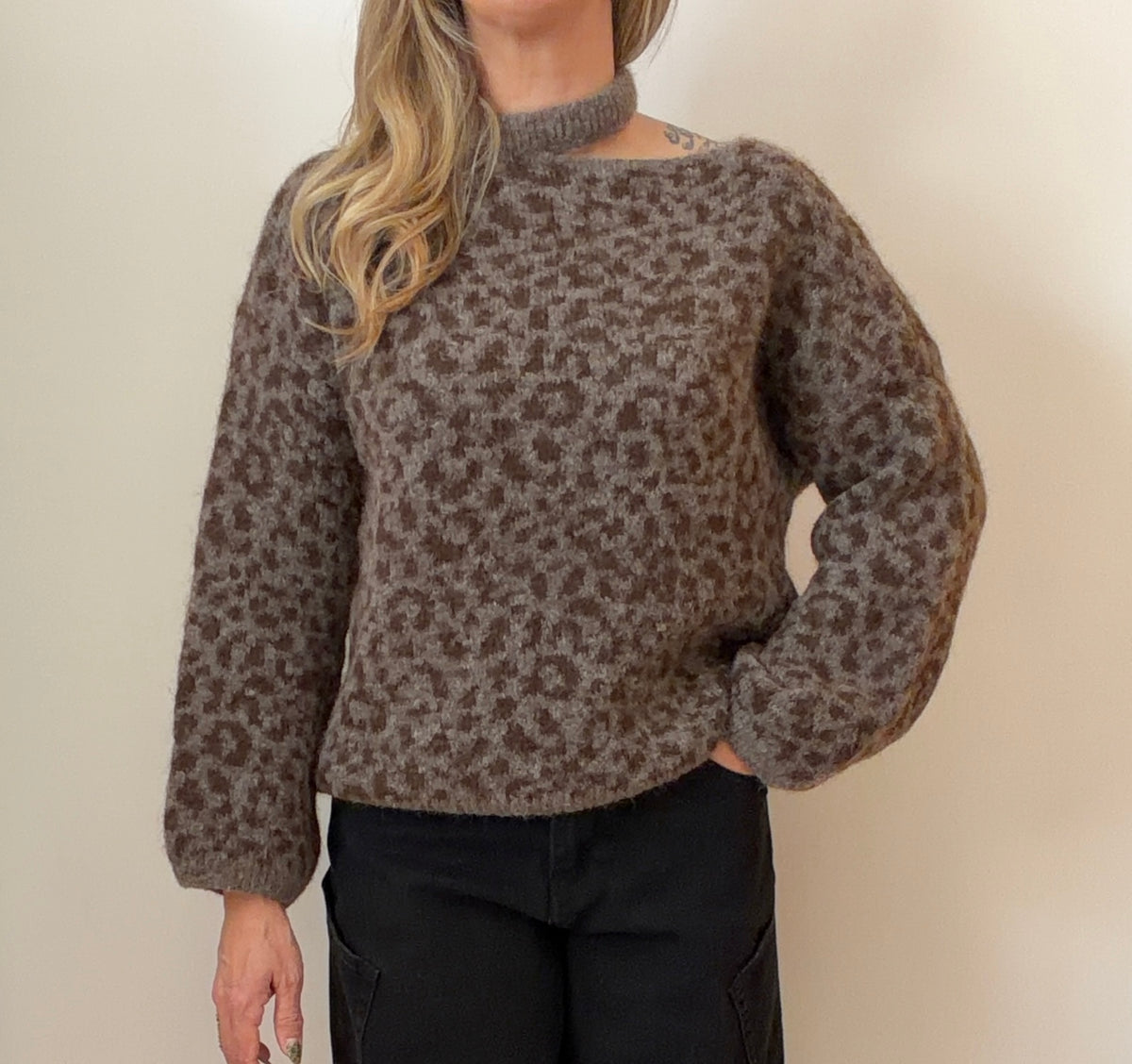 PULL LORENE LÉOPARD CHOCO