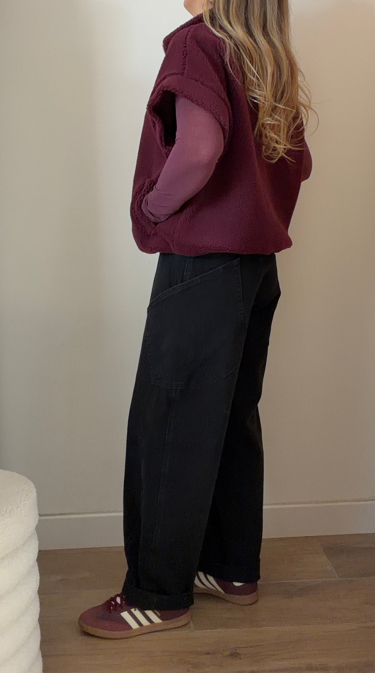 VESTE TEDDY PRUNE
