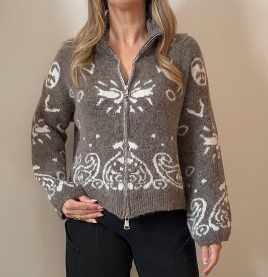 GILET BANDANA MARRON CLAIR