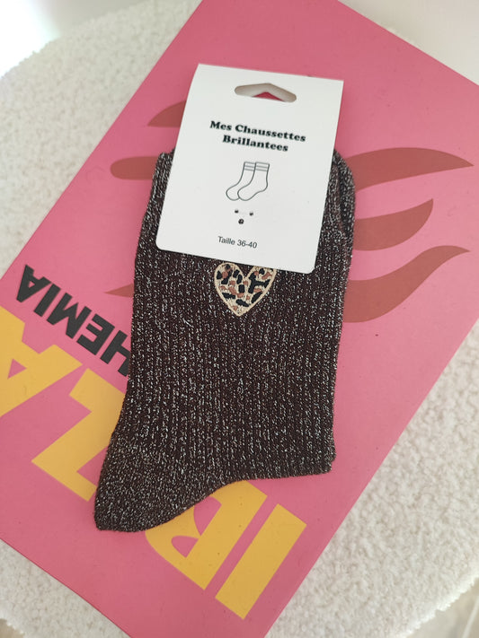 CHAUSSETTES PAILLETES  CHOCO 🤎 LÉO