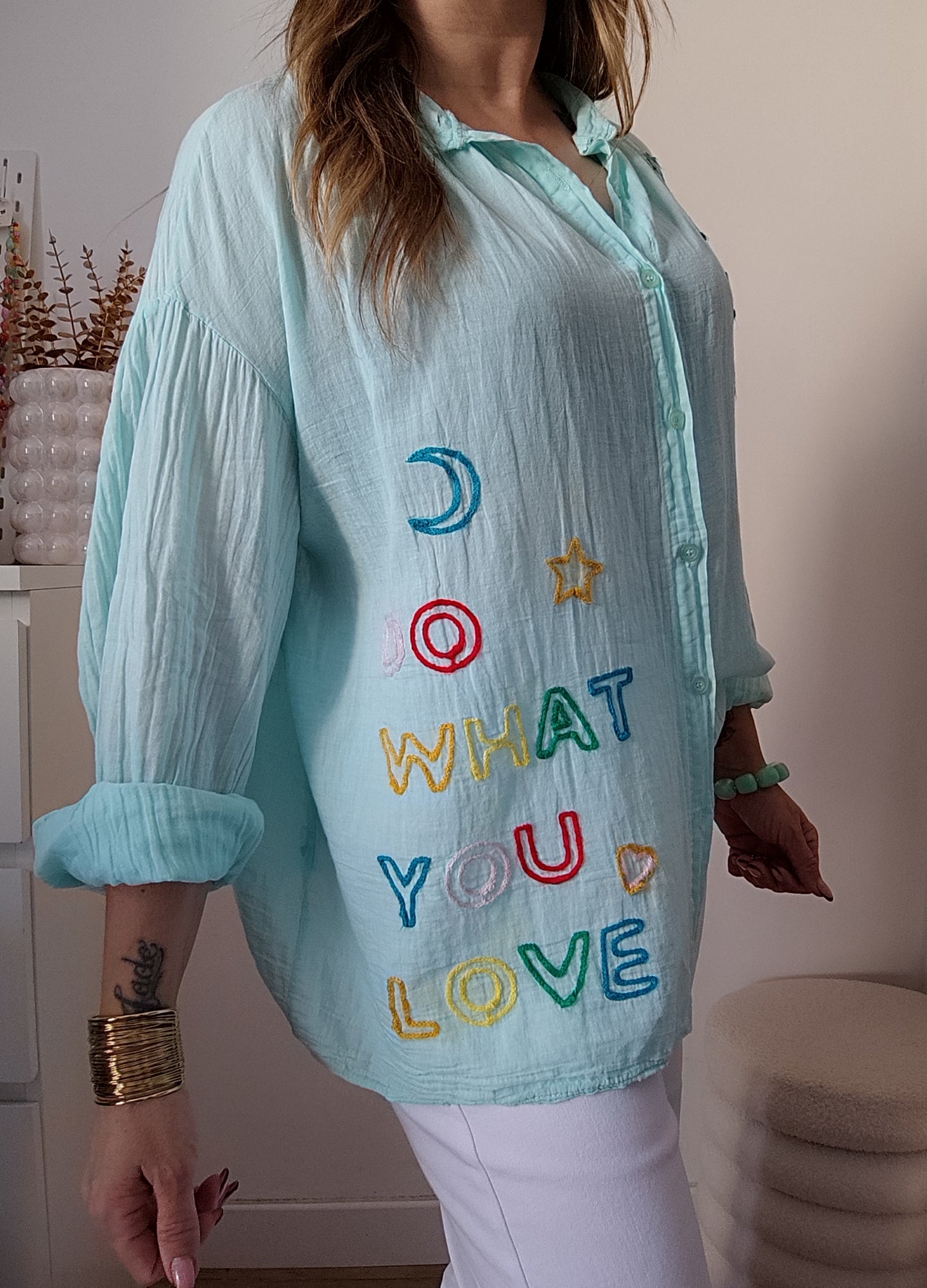 CHEMISE SALOMÉ VERT D'EAU