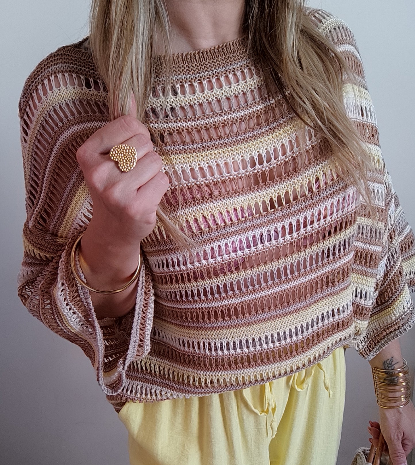 HAUT JULIETTE CROCHET JAUNE