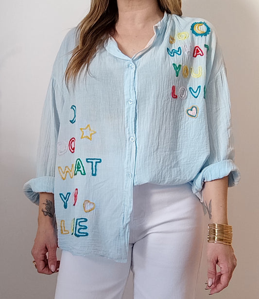 CHEMISE SALOMÉ BLEU CLAIR