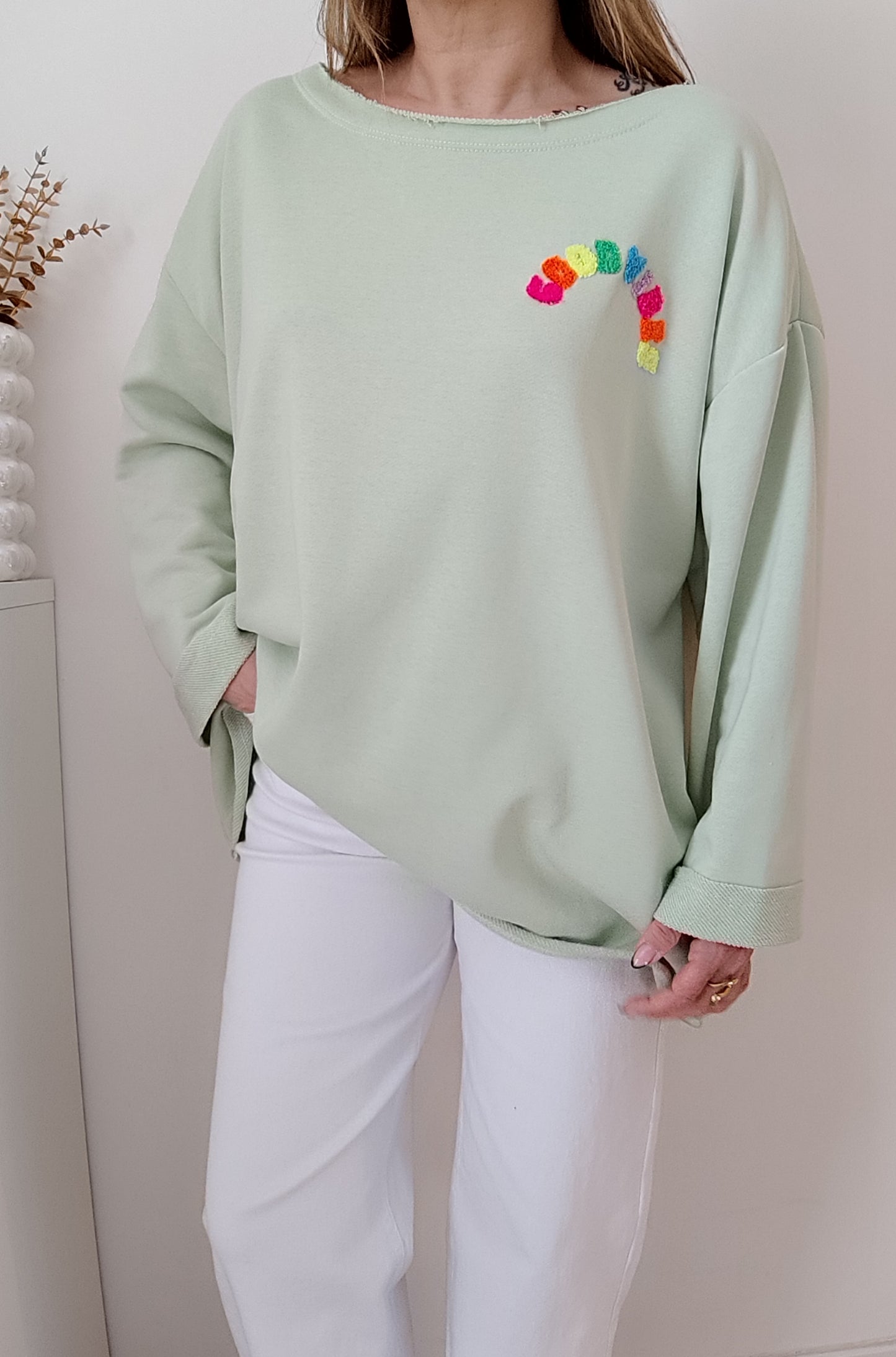 SWEAT GOOD VIBES VERT D'EAU