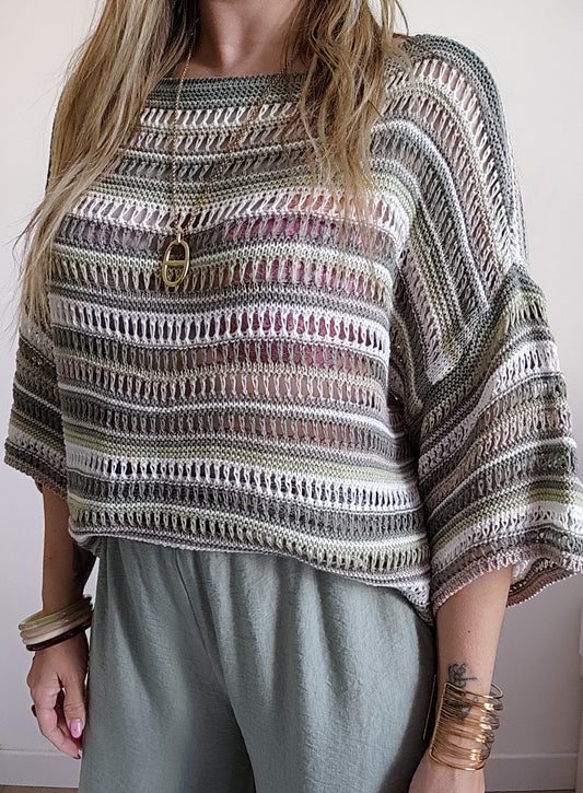 HAUT JULIETTE CROCHET KAKI