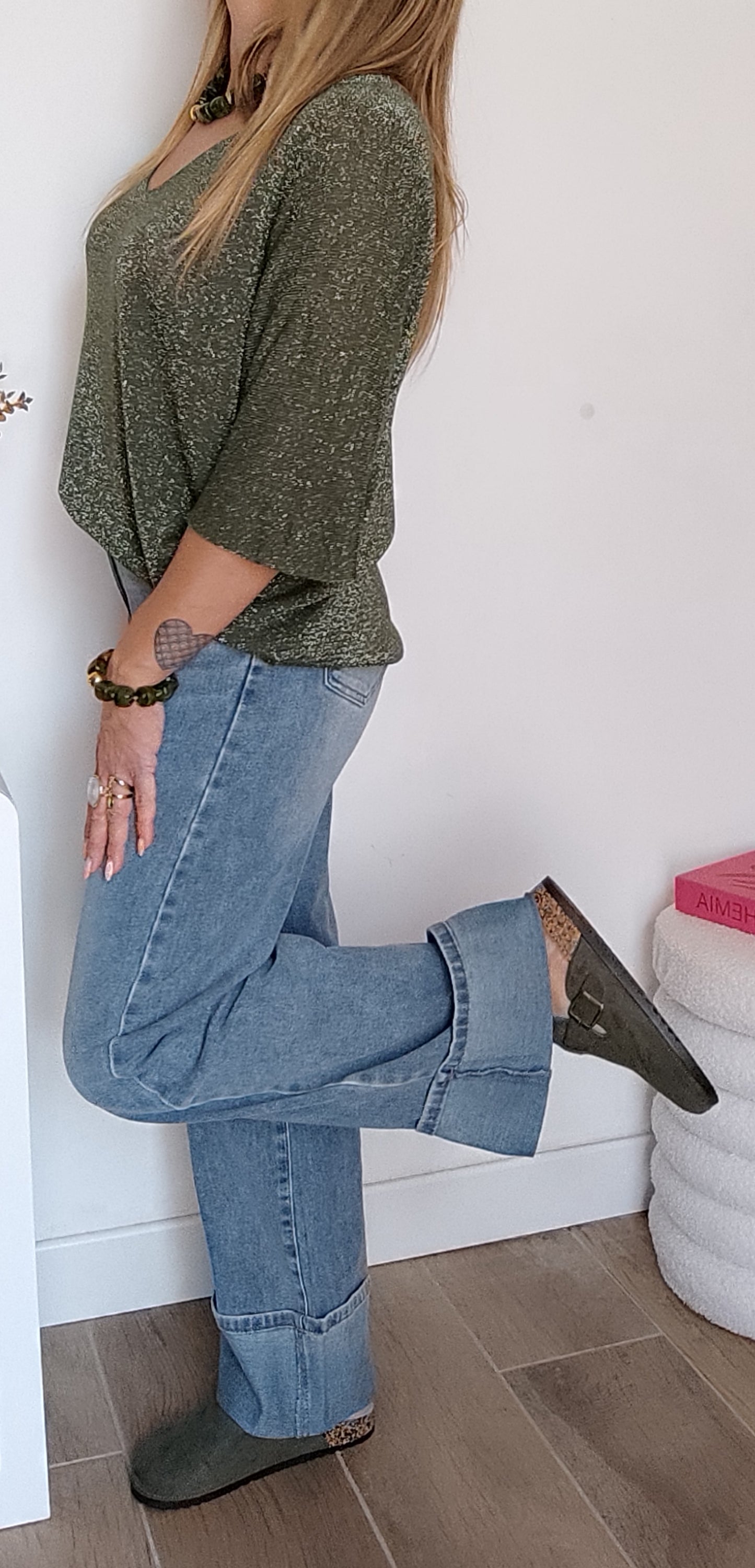 HAUT ROMY KAKI PAILLETÉ