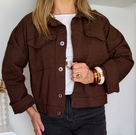 VESTE EN JEAN CHOCOLAT