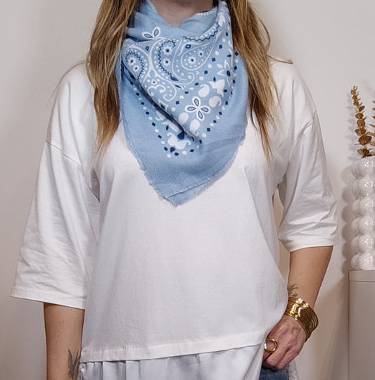 ÉCHARPE BANDANA BLEU