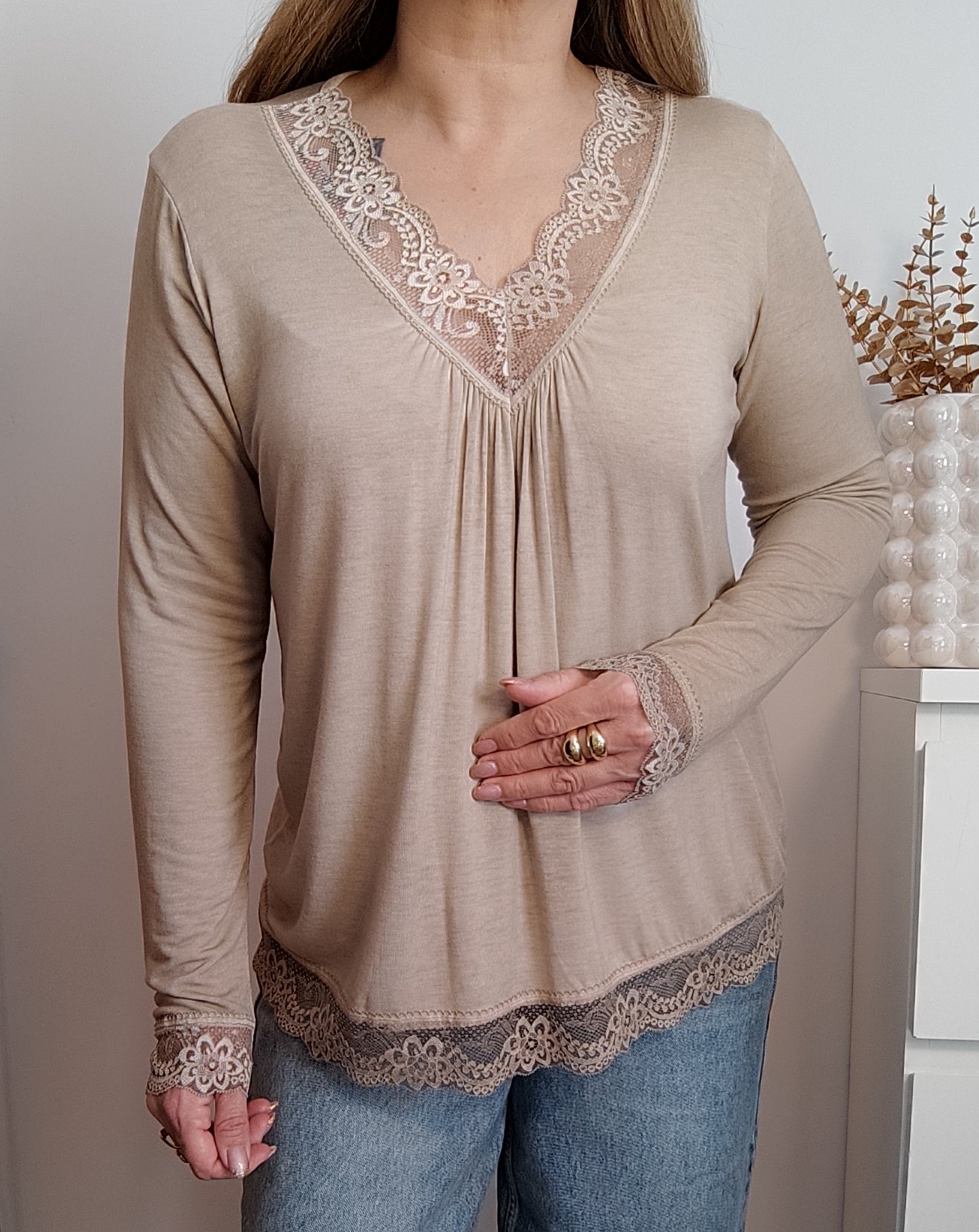 HAUT ELISE DENTELLE BEIGE
