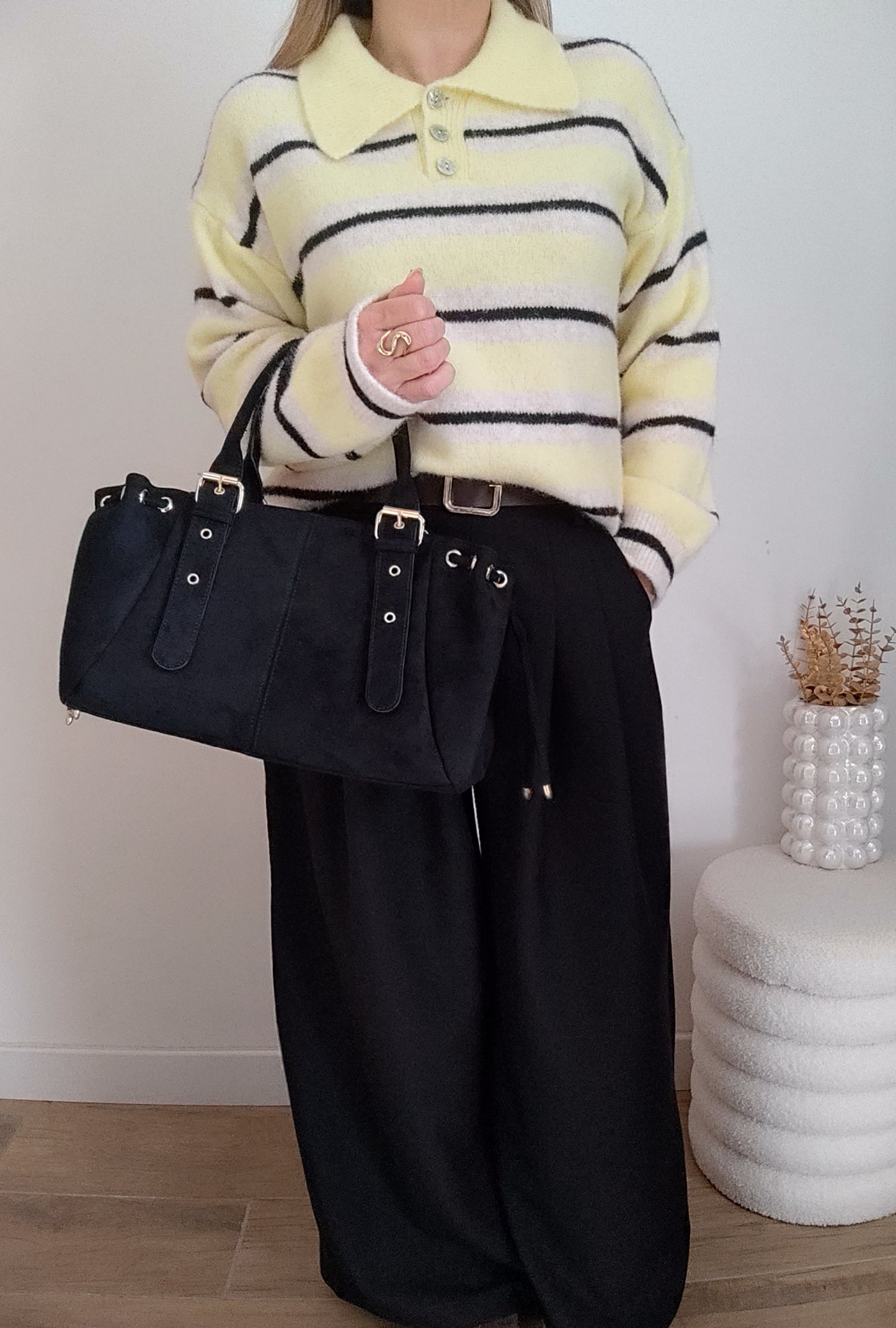 PULL POLO JAUNE