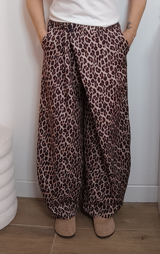 PANTALON BARREL LÉOPARD