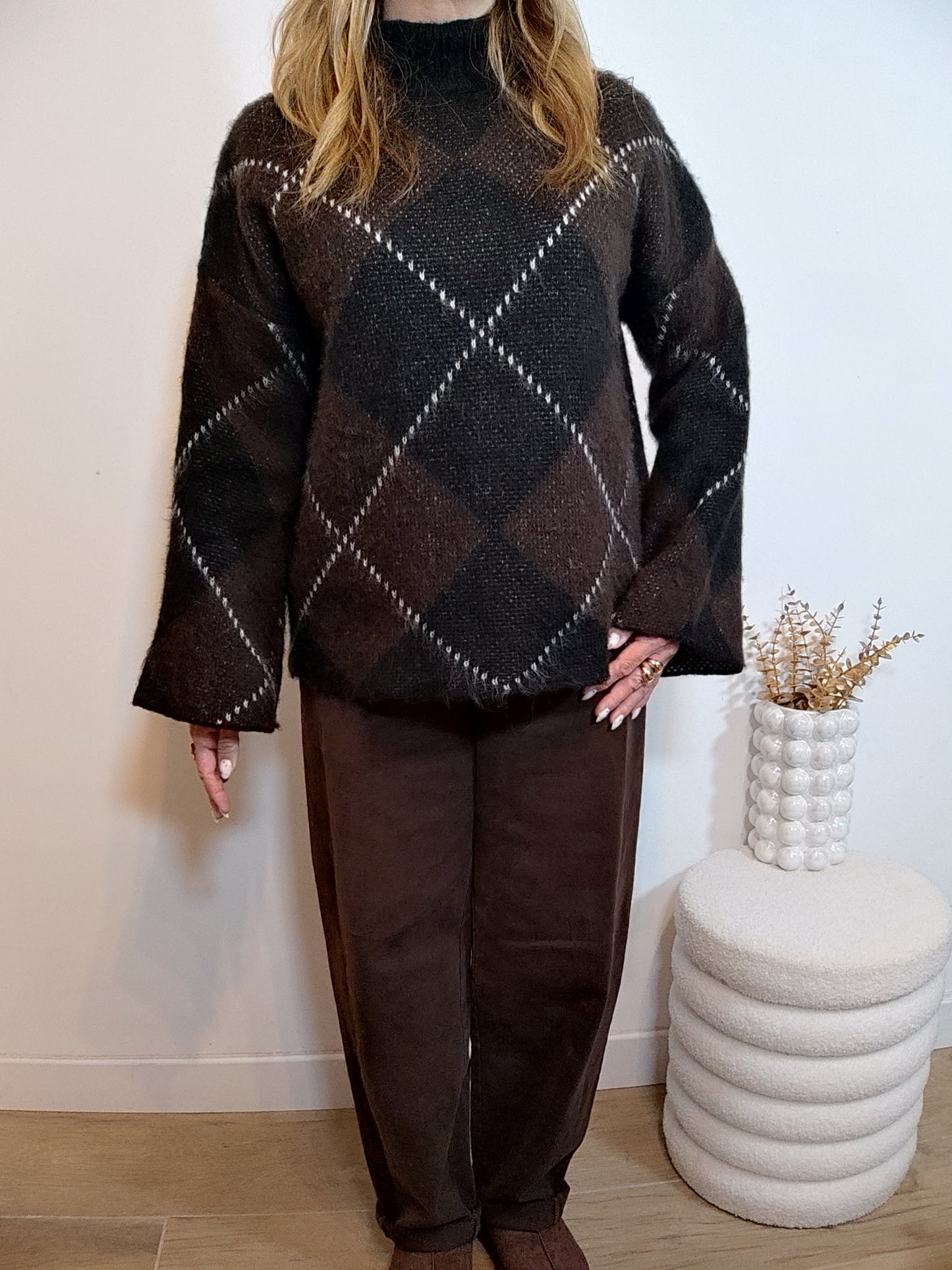 PULL JACQUARD CHOCO