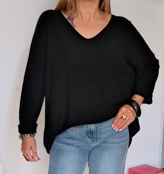 PULL SABINE LONG NOIR