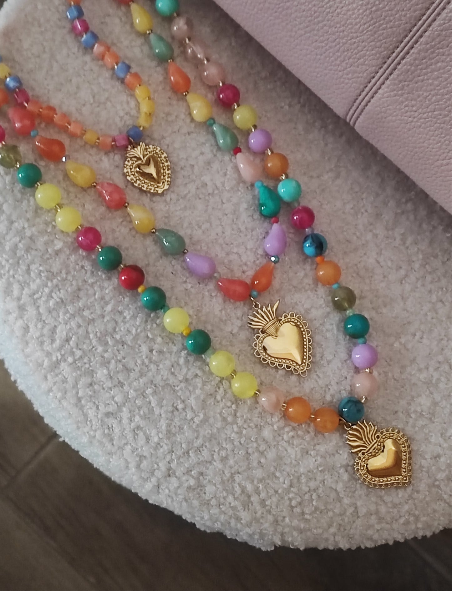 COLLIER SAUTOIR EX VOTO MULTICOLORE