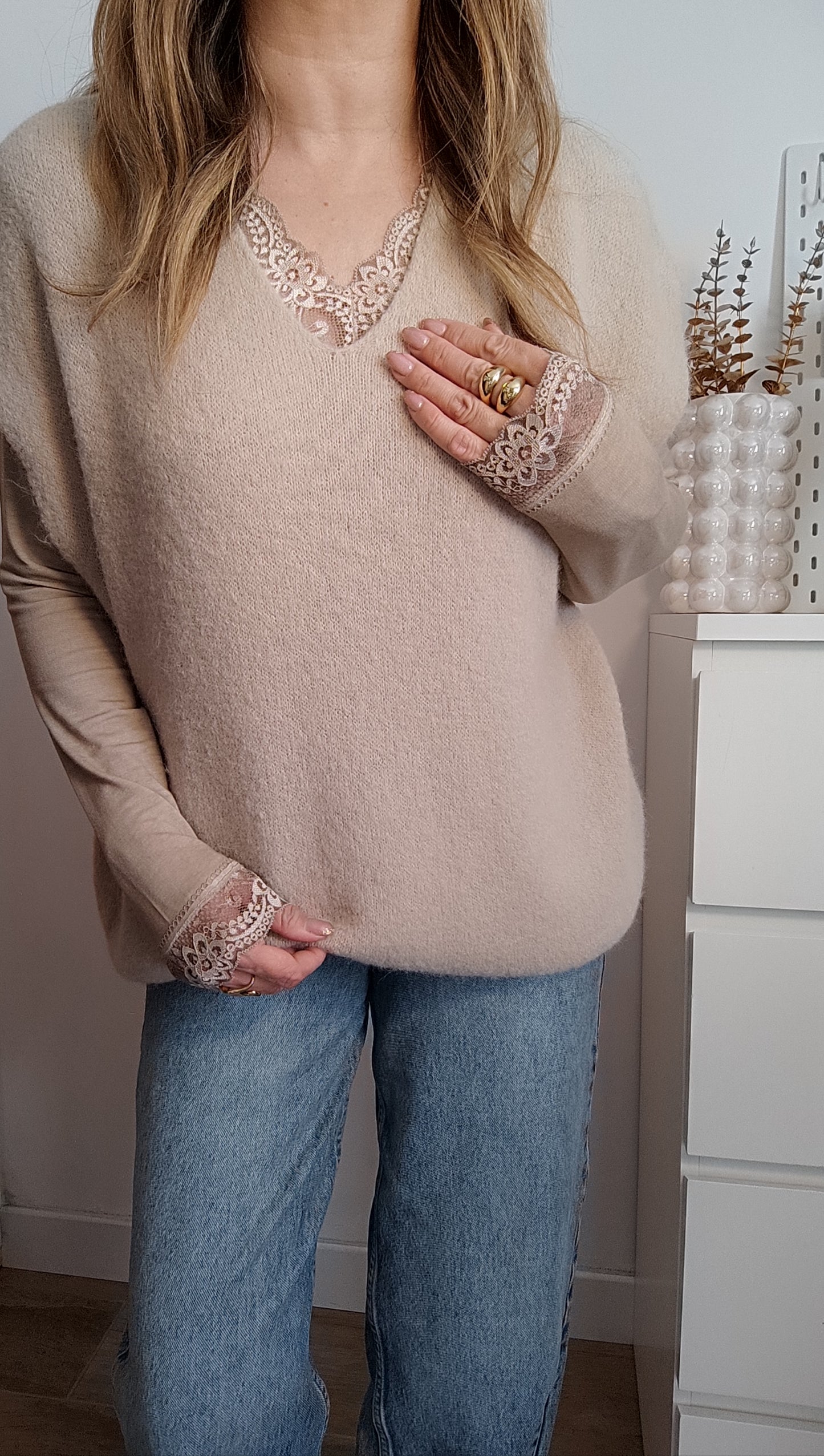 HAUT ELISE DENTELLE BEIGE
