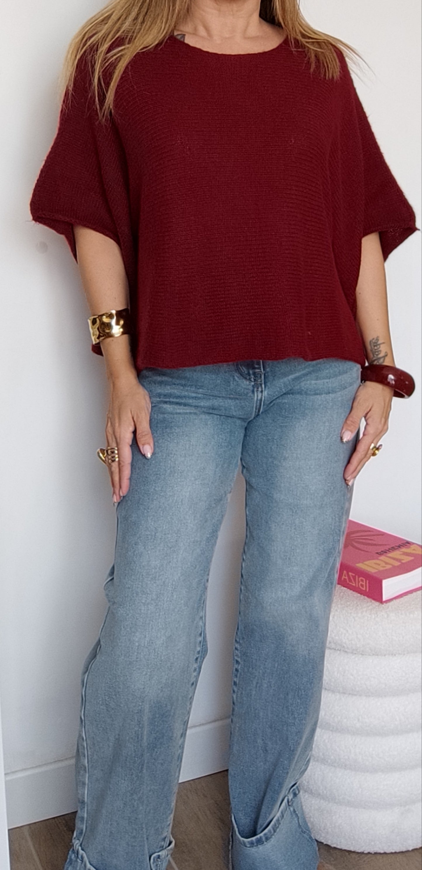 PULL CLAUDIE BORDEAUX