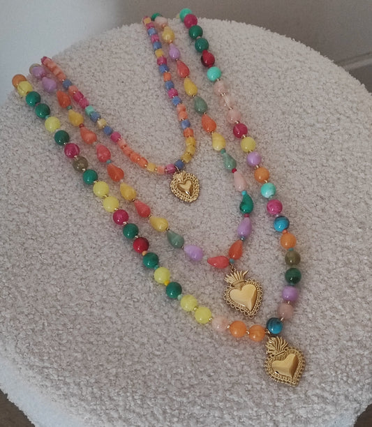 COLLIER SAUTOIR EX VOTO MULTICOLORE