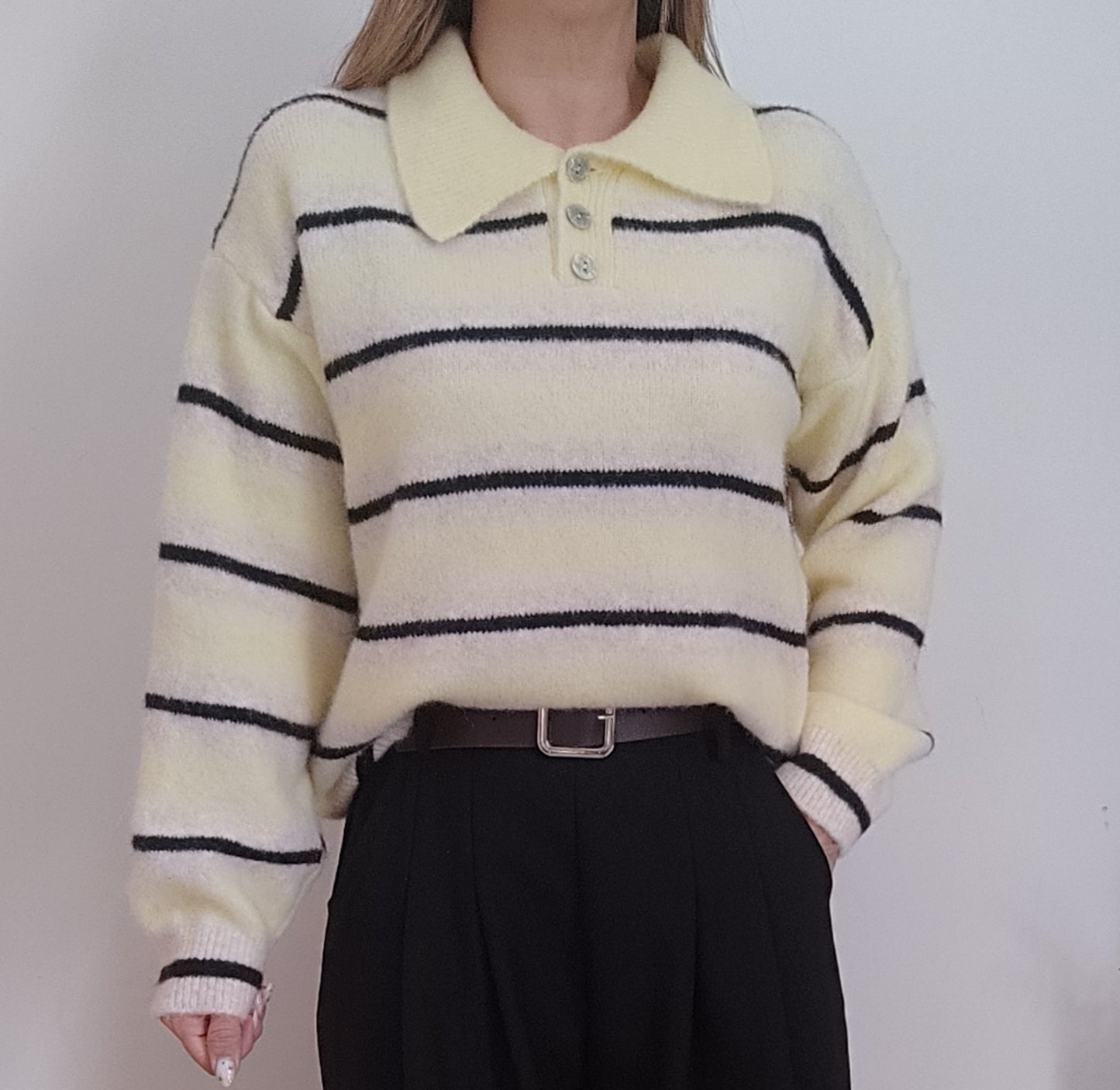 PULL POLO JAUNE