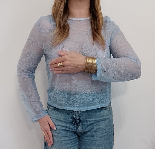 HAUT DENTELLE BLEU
