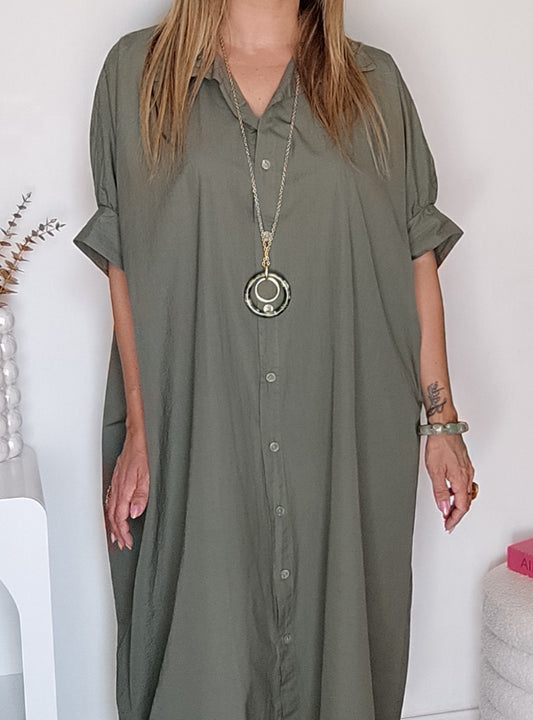 ROBE CHEMISE VÉRONICA KAKI