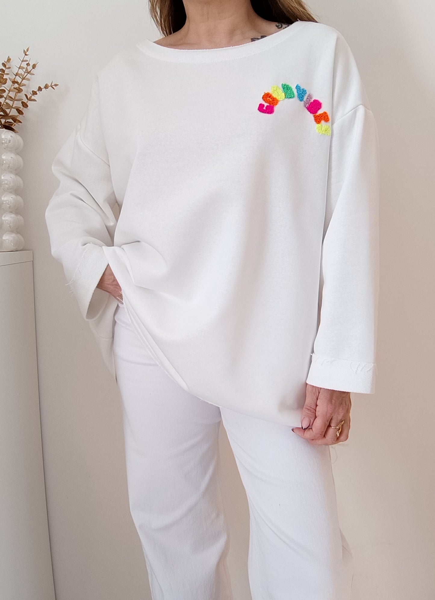 SWEAT GOOD VIBES BLANC