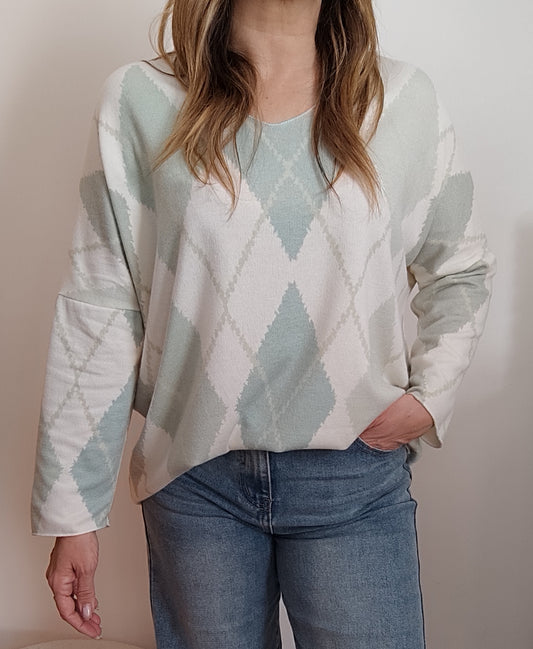 PULL JACQUARD VERT