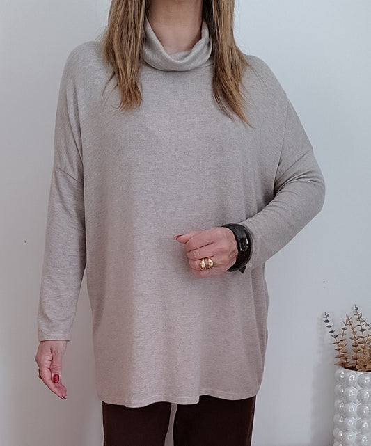 COL ROULÉ CATHY LONG TAUPE