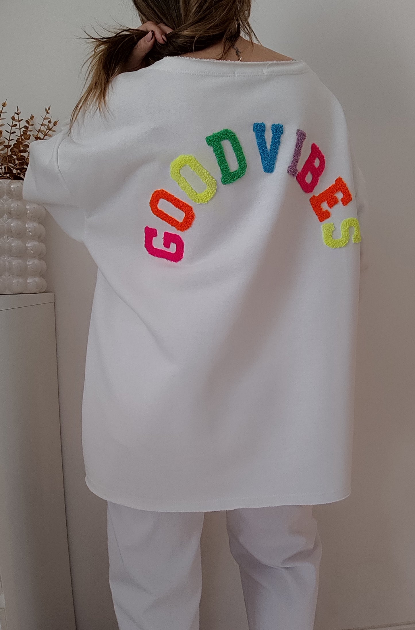 SWEAT GOOD VIBES BLANC