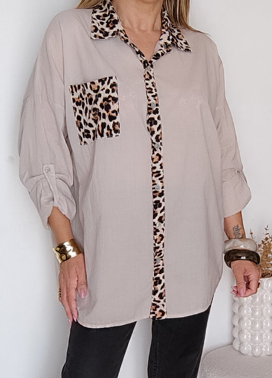 CHEMISE LÉO TAUPE