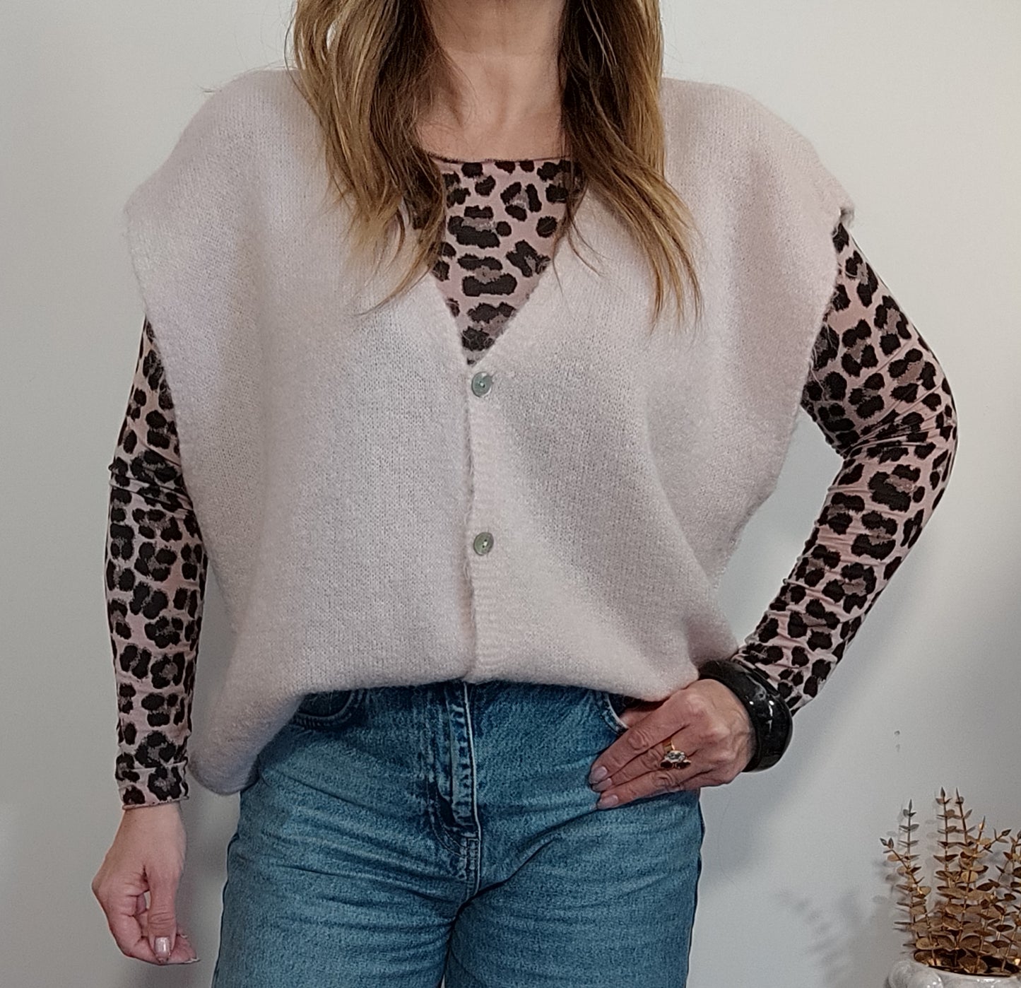 GILET CHARLOTTE ROSE PÂLE