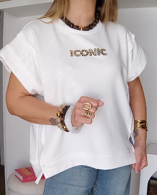 SWEAT ICONIC BLANC