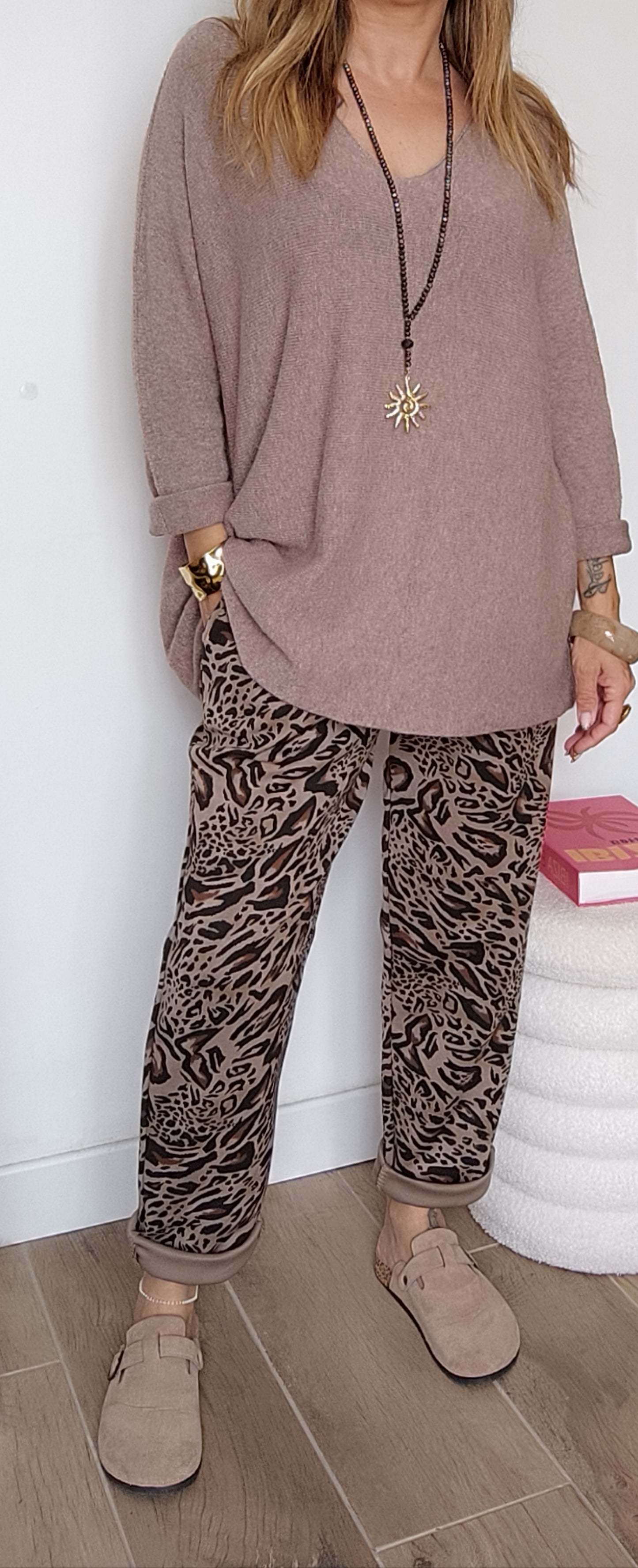 PULL SABINE LONG TAUPE