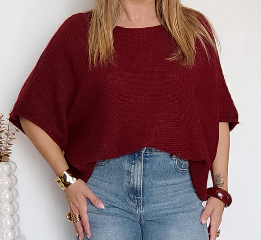 PULL CLAUDIE BORDEAUX