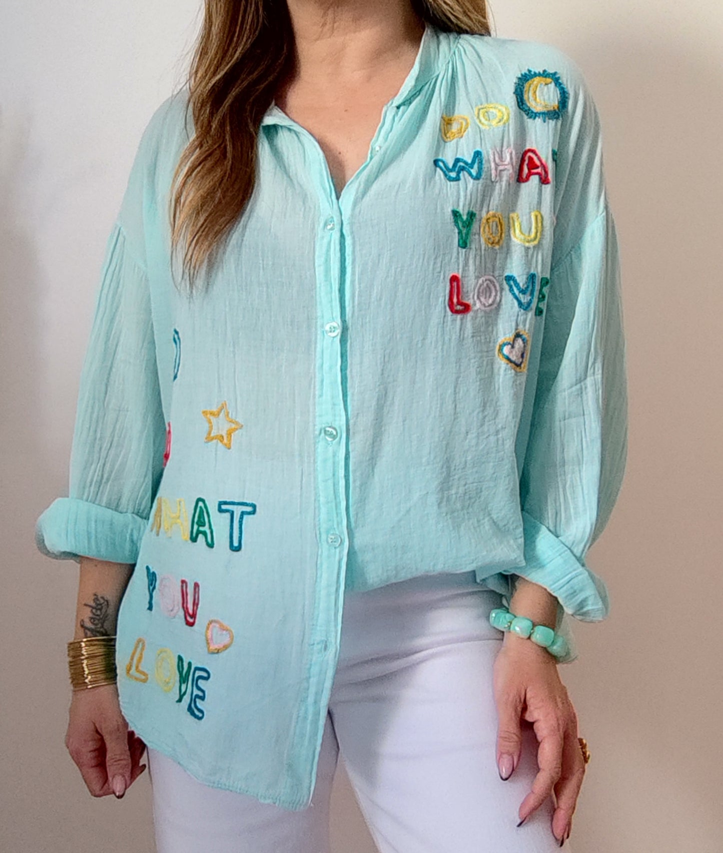 CHEMISE SALOMÉ VERT D'EAU