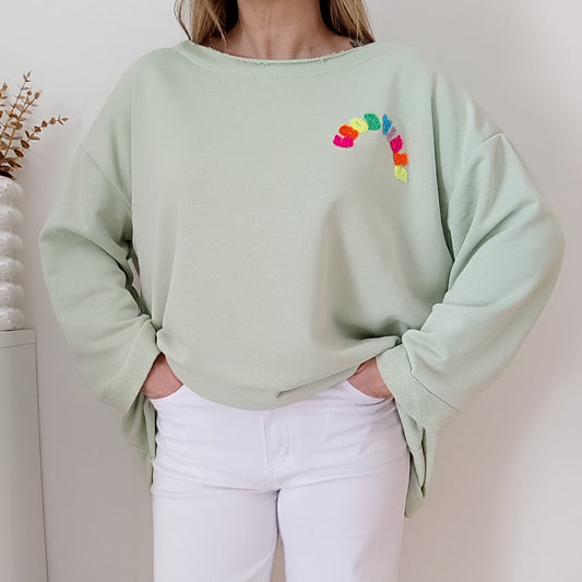 SWEAT GOOD VIBES VERT D'EAU