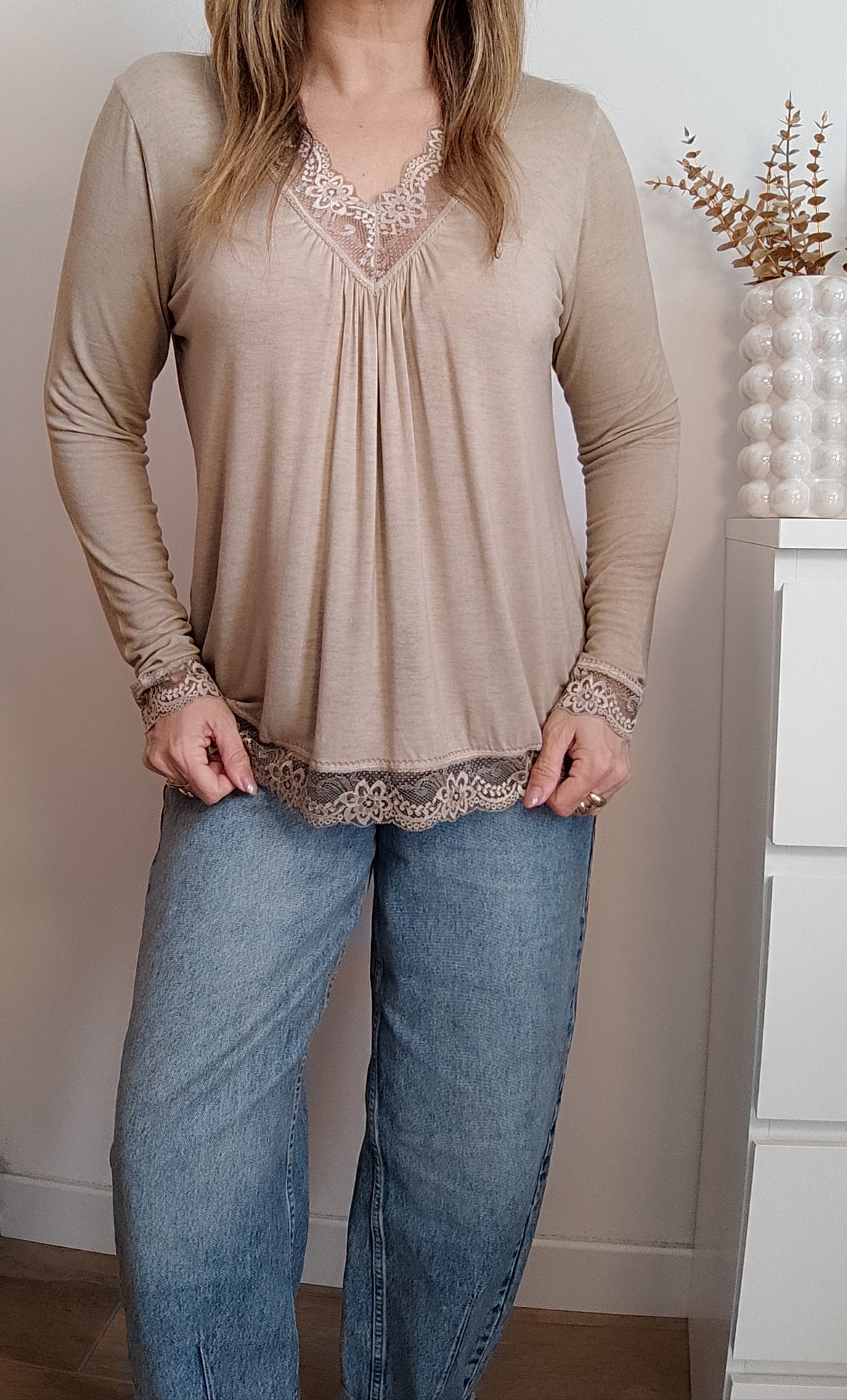 HAUT ELISE DENTELLE BEIGE