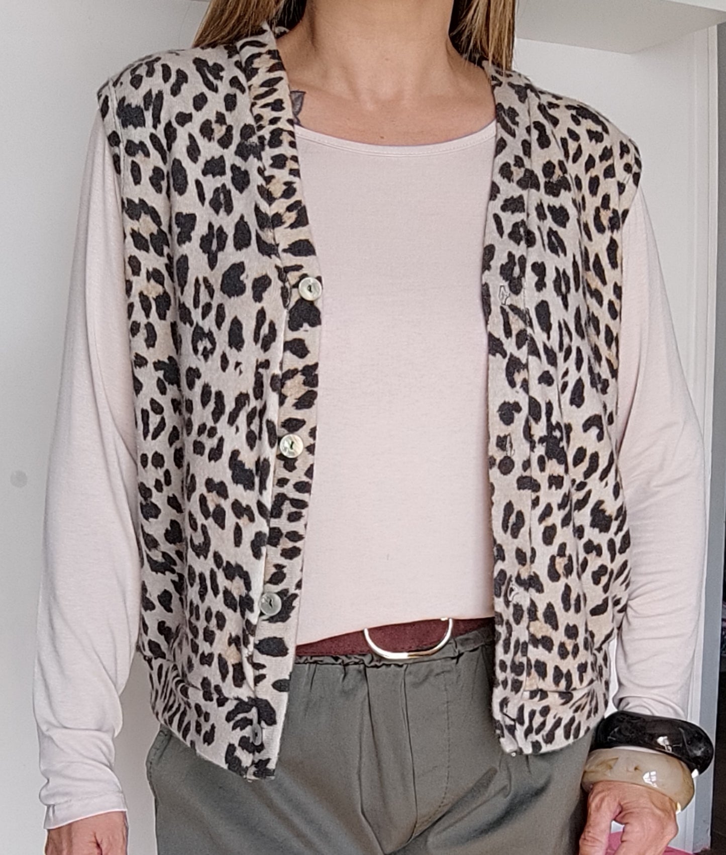 GILET JAMES LÉOPARD BEIGE